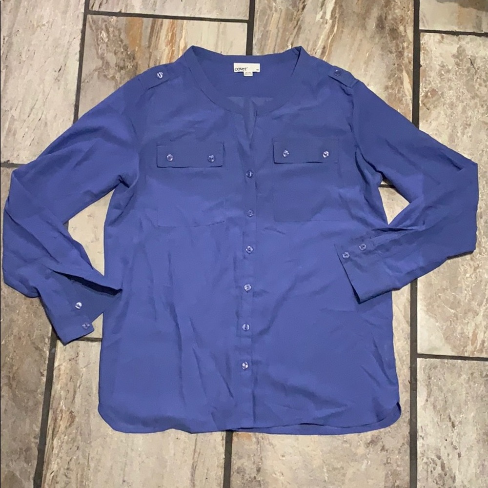 Light and Airy Sheer Blue Blouse